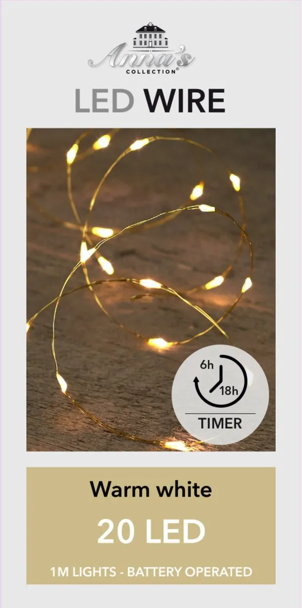 Anna's Collection Draadverlichting 40 LED Warm Wit 100cm
