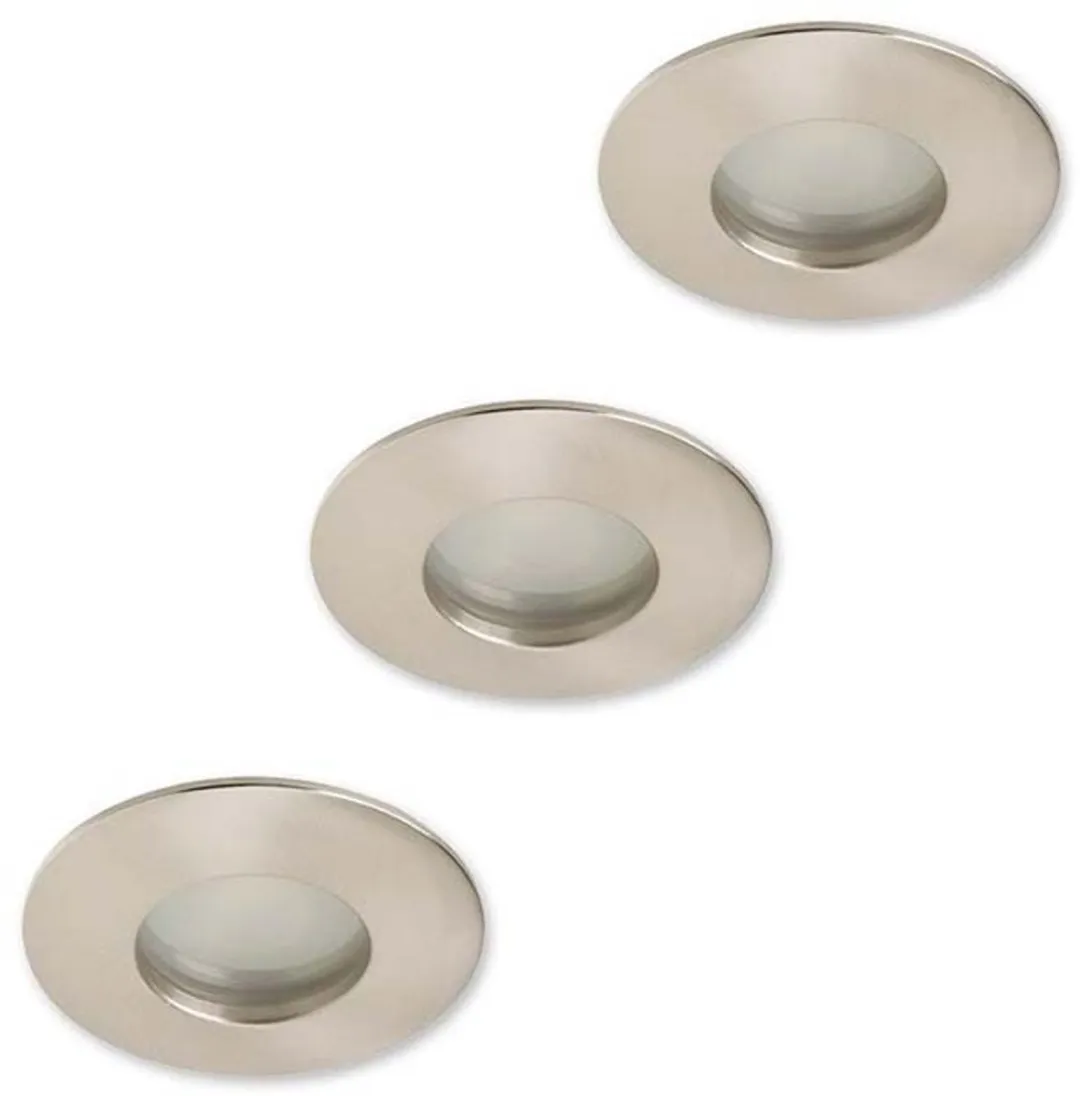 Lybardo Inbouwspots Badkamer 3-pack - 3x GU10 3.5W Warmwit - Zilver
