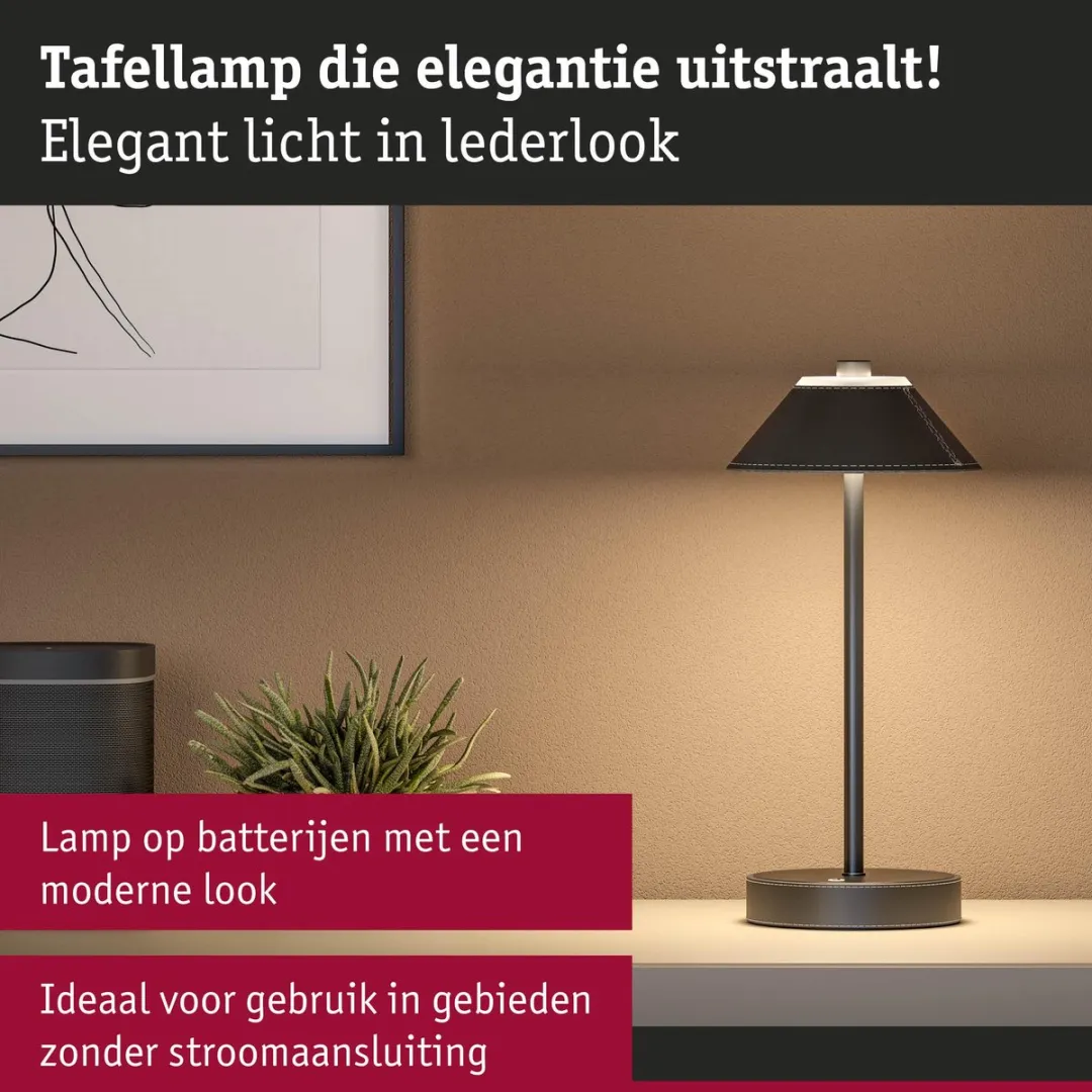 Paulmann Pellini Mobiele Tafellamp 300lm - Zwart