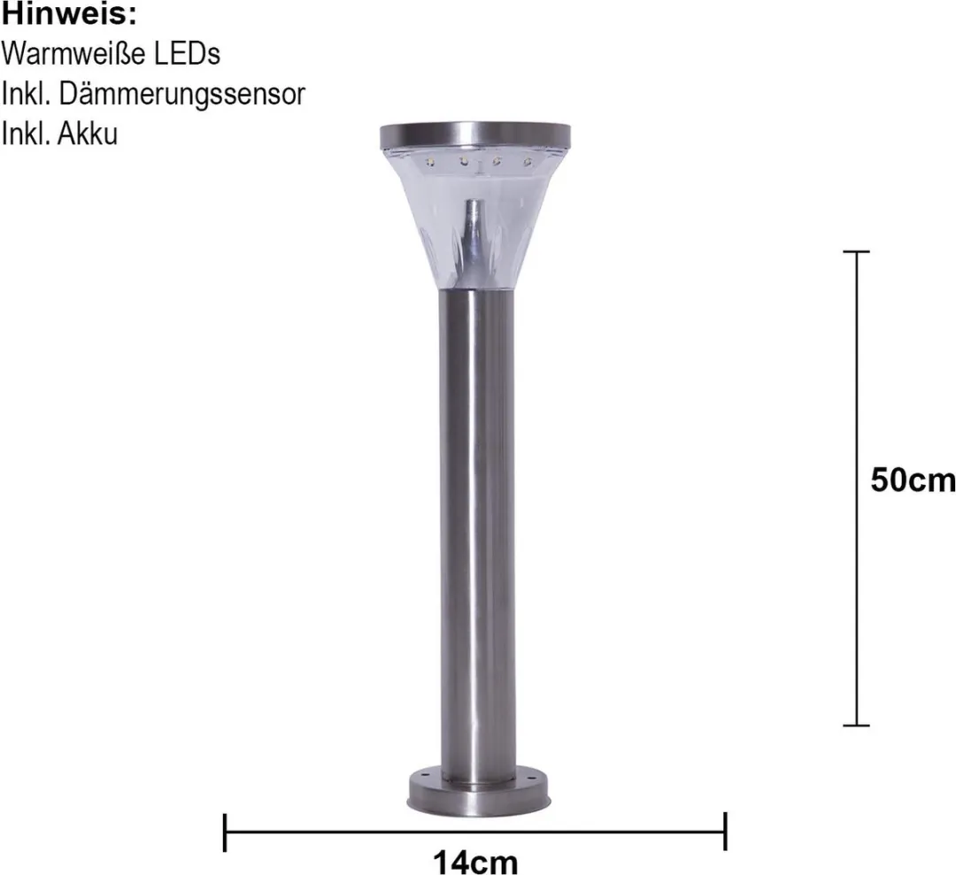 Star Trading Narona Solar Padlamp - Zilver 50cm