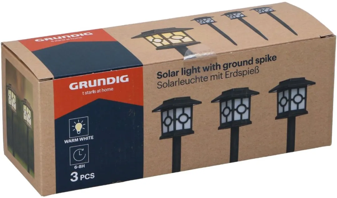 Grundig Solar Tuinlampen Set 3 Stuks - IP44