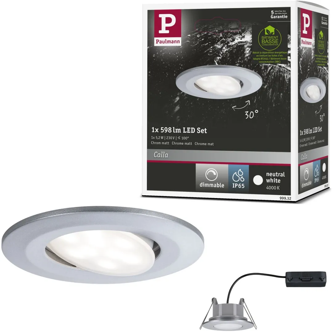 Paulmann LED-inbouwlamp Calla IP65 5,2W 460lm 4000K