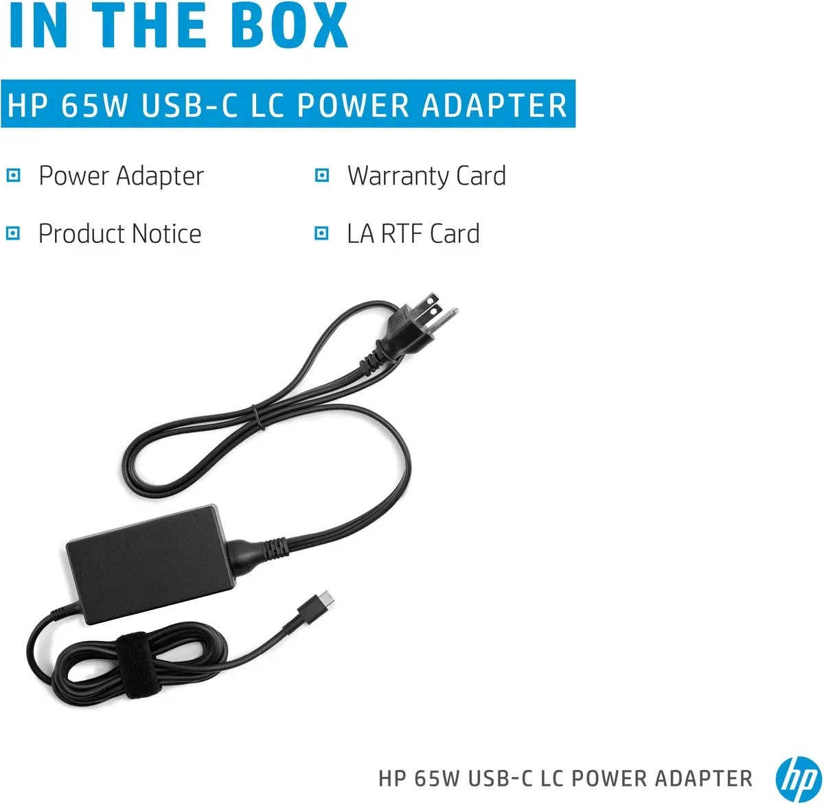 HP 1P3K6AA USB-C Voedingsadapter 65W - Zwart