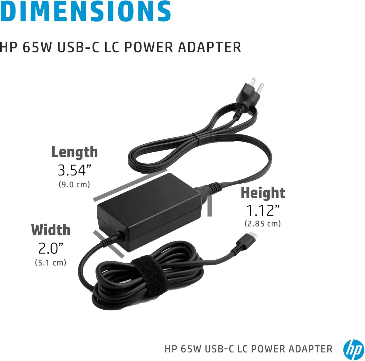 HP 1P3K6AA USB-C Voedingsadapter 65W - Zwart