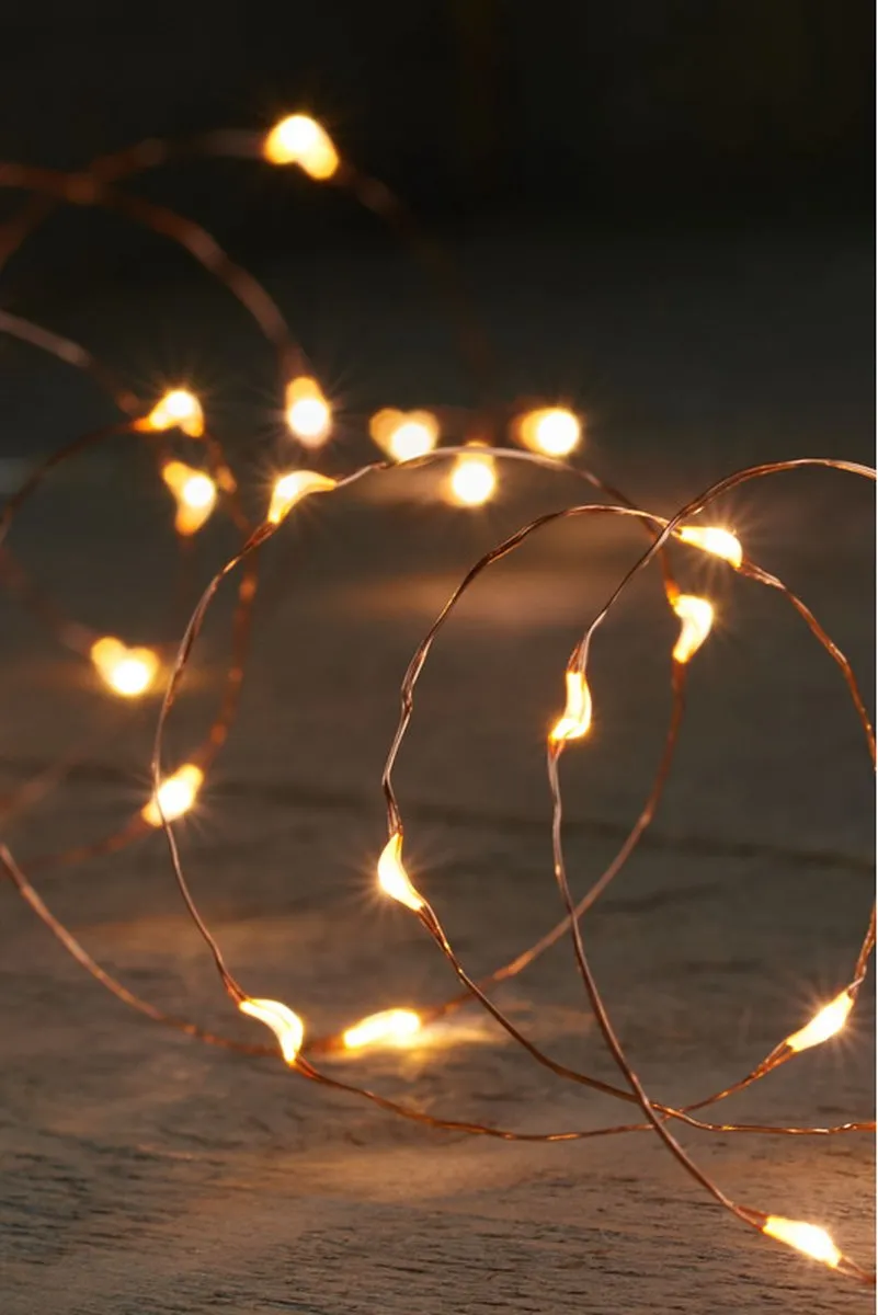 Anna's Collection Draadverlichting - koper - 40 led lampjes - klassiek warm wit - 200 cm - lichtsnoer