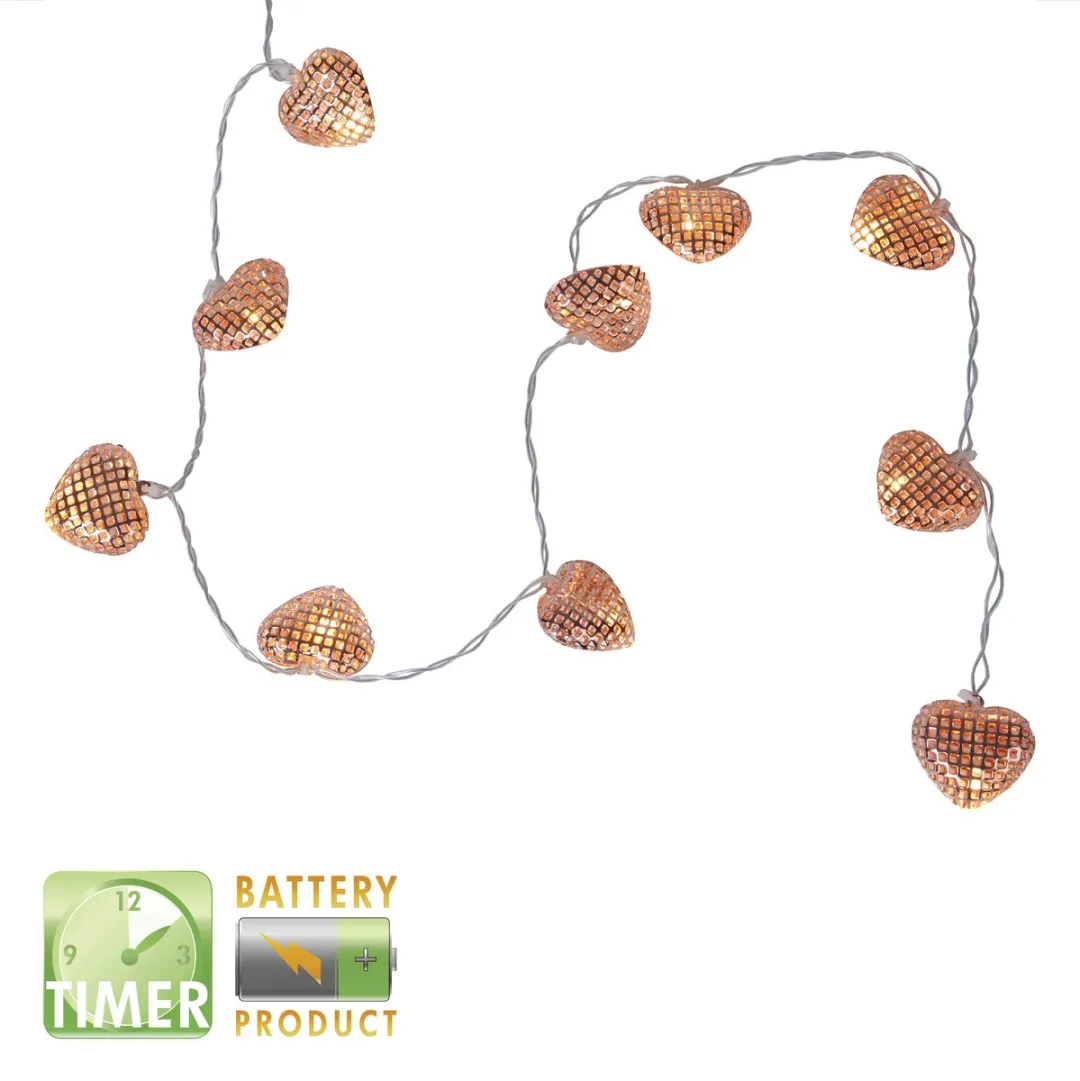 Star Trading Dauwdruppel Hartjes LED Lichtslang 90cm - 15 LED