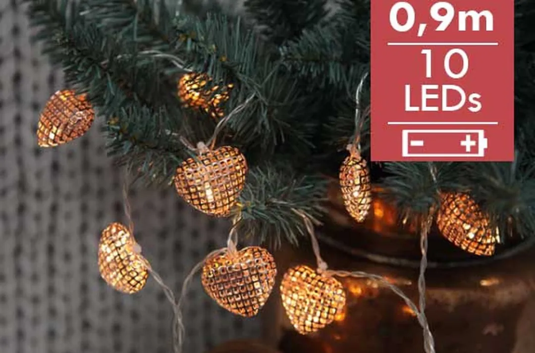 Star Trading Dauwdruppel Hartjes LED Lichtslang 90cm