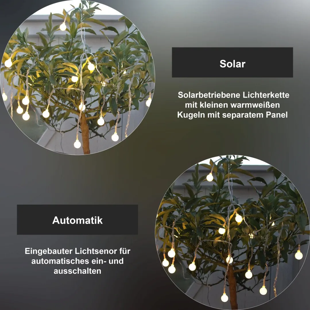 Star Trading Solar Lichtketting 20 LED - 6.75m Warm Wit