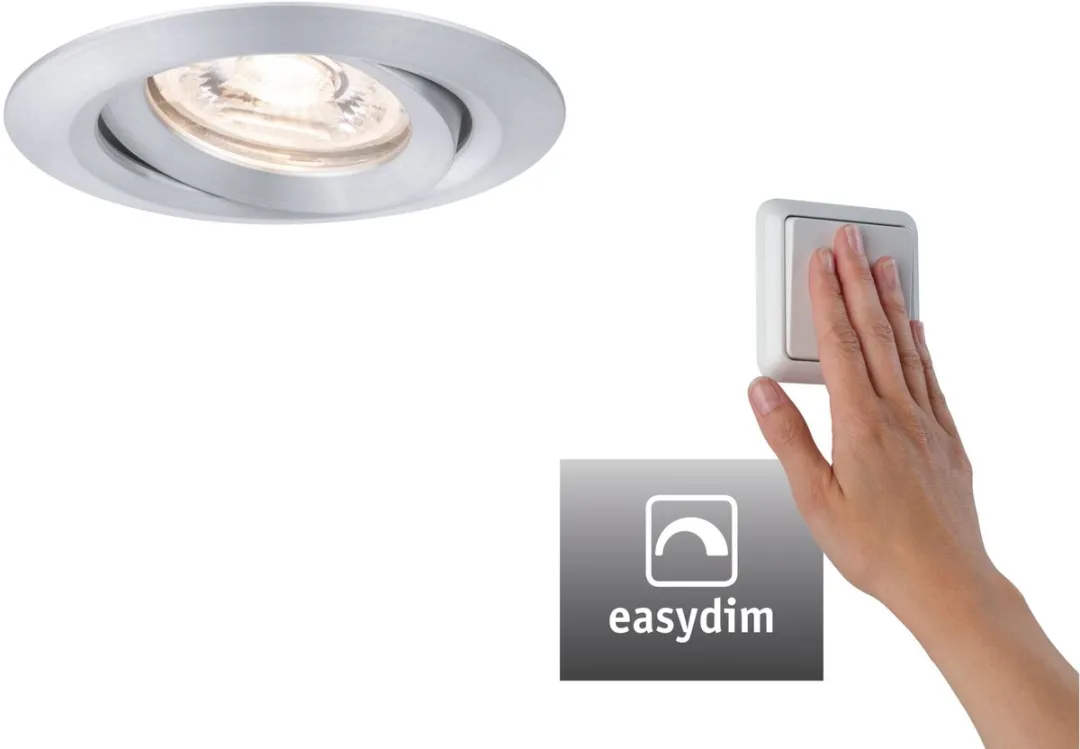 Paulmann LED-inbouwlamp Easy Dim Nova Mini Plus Coin 4,2W - 300lm - 2700K - Alu
