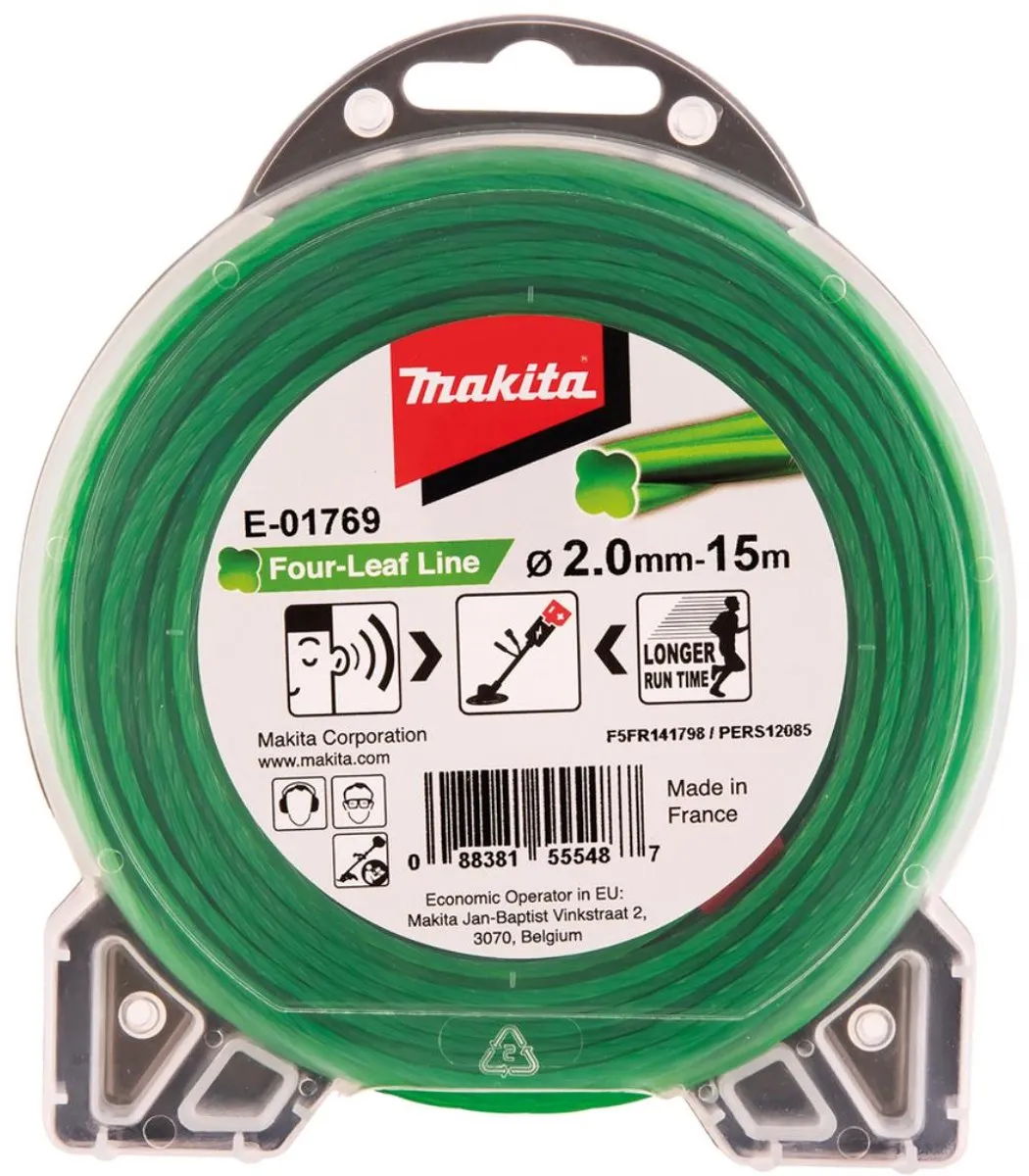 Makita Vierbladig Maaidraad 2x15m Ø2mm - Groen