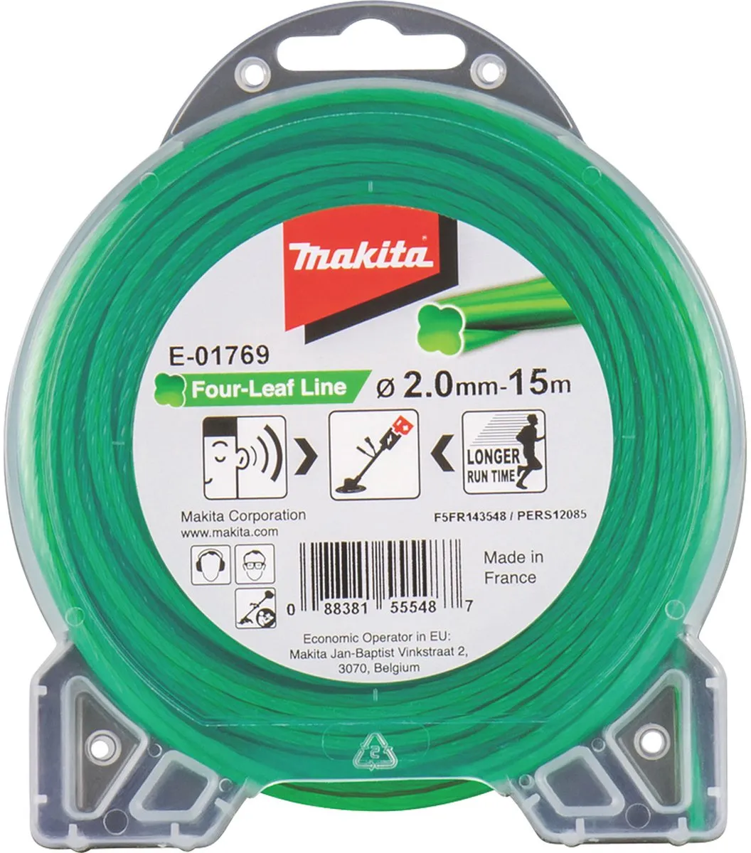 Makita Vierbladig Maaidraad 2x15m Ø2mm - Groen