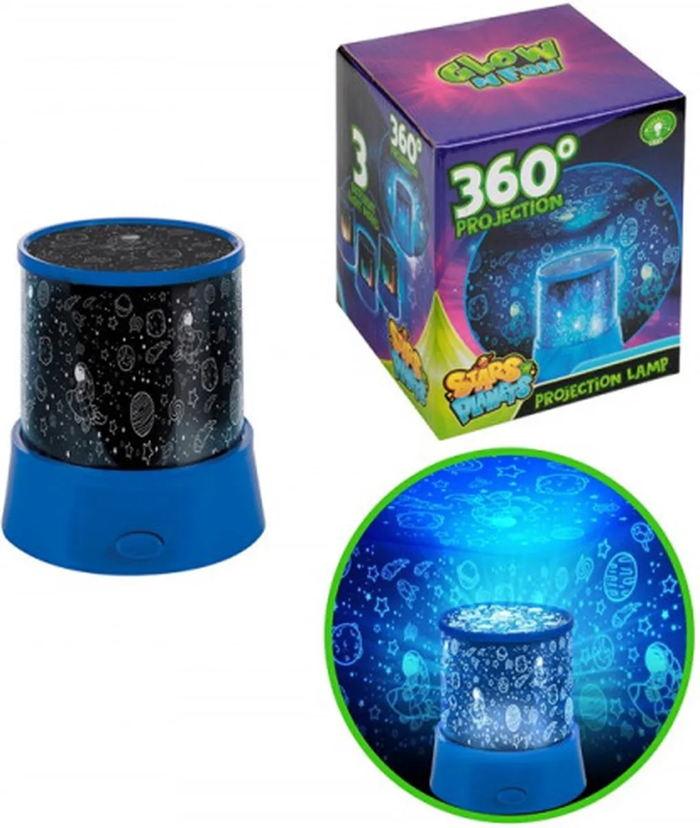Toi-Toys Stars 'N Planets Projectielamp 360° - Blauw/Groen/Geel/Rood