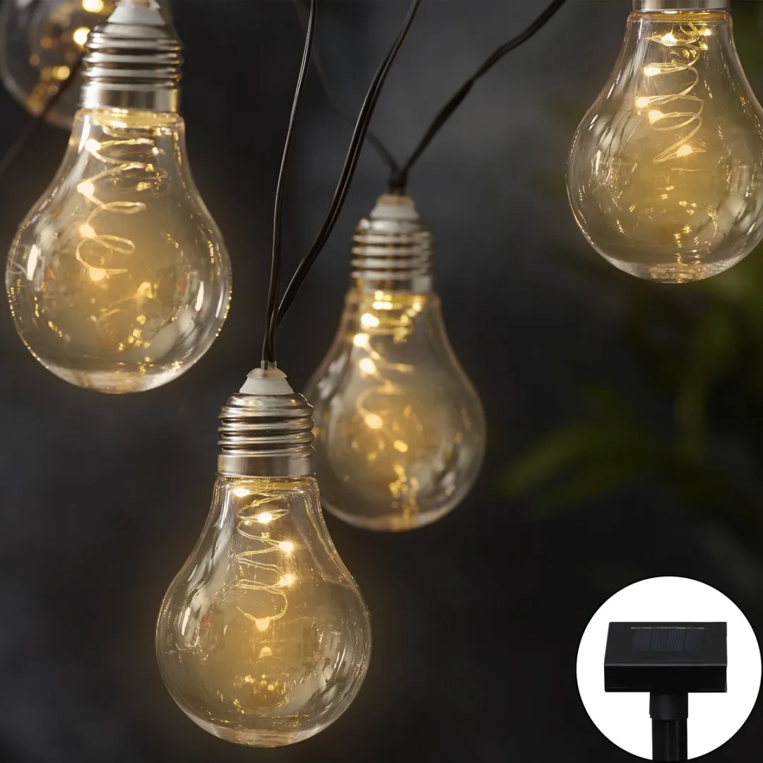 Star Trading Zonne-lichtketting 10 LED - 2700K - Zwart