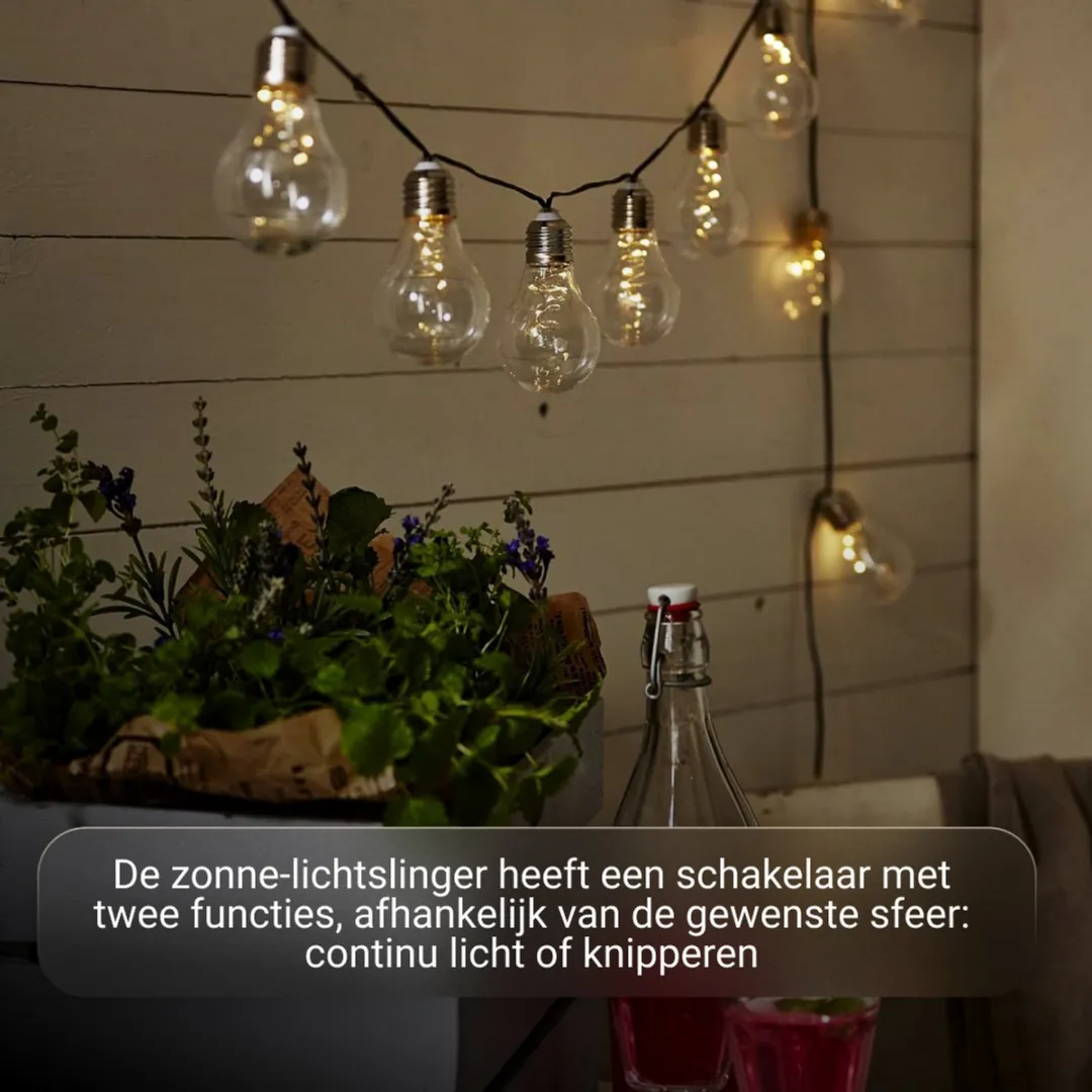 Star Trading Zonne-lichtketting 10 LED - 2700K - Zwart