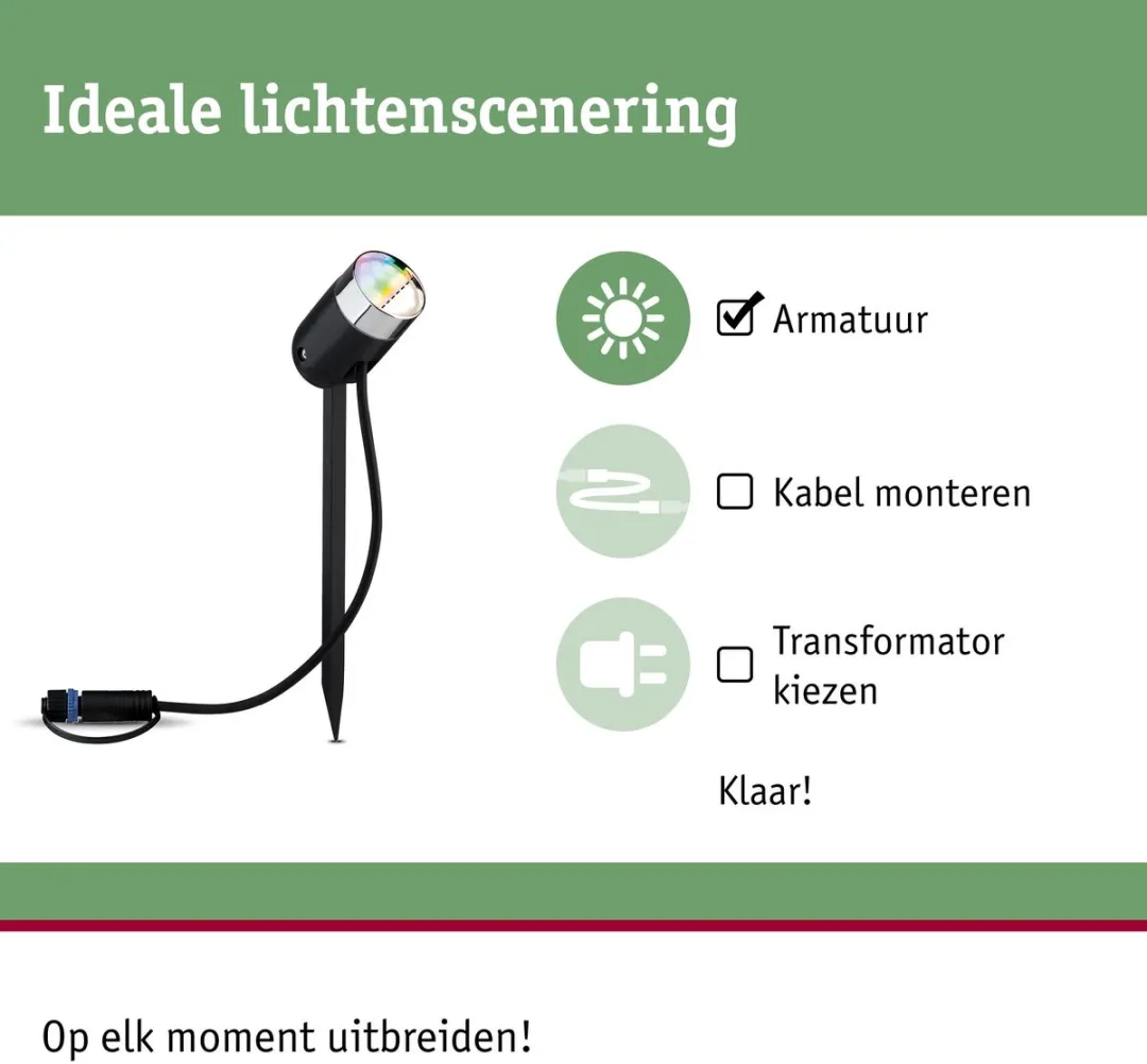 Paulmann Plug & Shine Pike LED Tuinspot Zigbee 3.0 RGBW+ 4,5W Antraciet