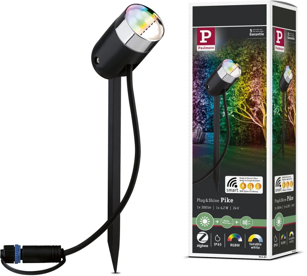 Paulmann Plug & Shine Pike LED Tuinspot Zigbee 3.0 RGBW+ 4,5W Antraciet