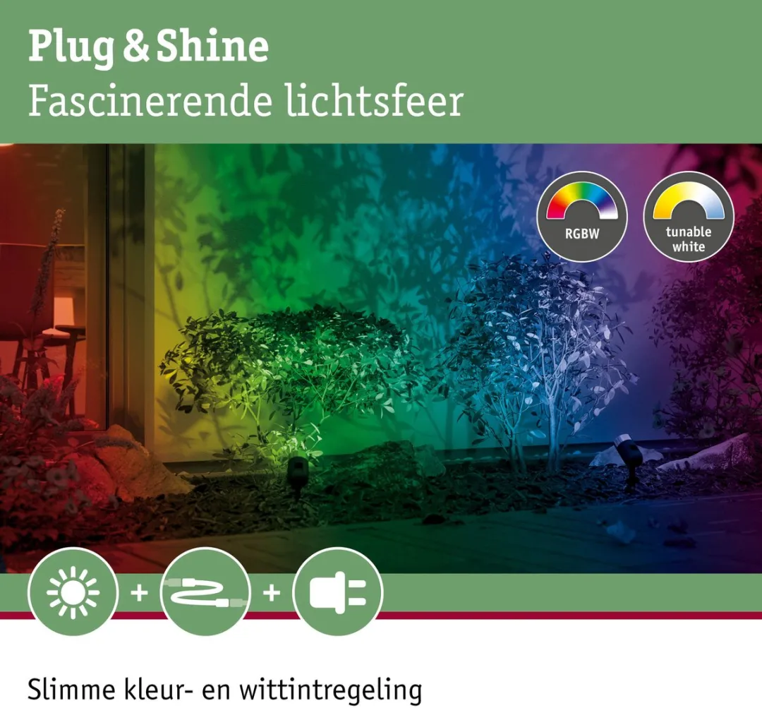 Paulmann Plug & Shine Pike LED Tuinspot Zigbee 3.0 RGBW+ 4,5W Antraciet
