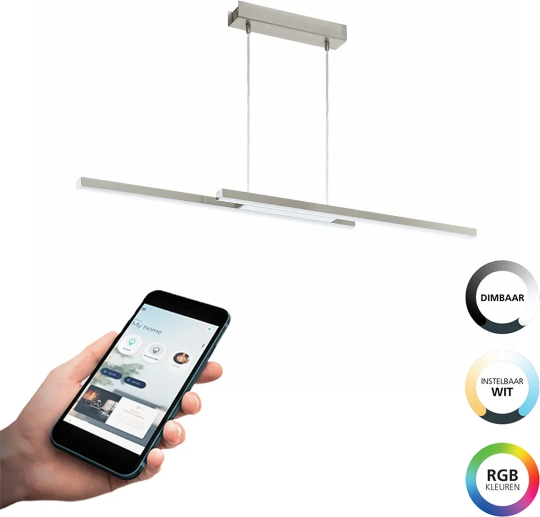 EGLO connect.z Fraioli-Z Smart Hanglamp 105,5cm - Grijs/Wit - Zigbee