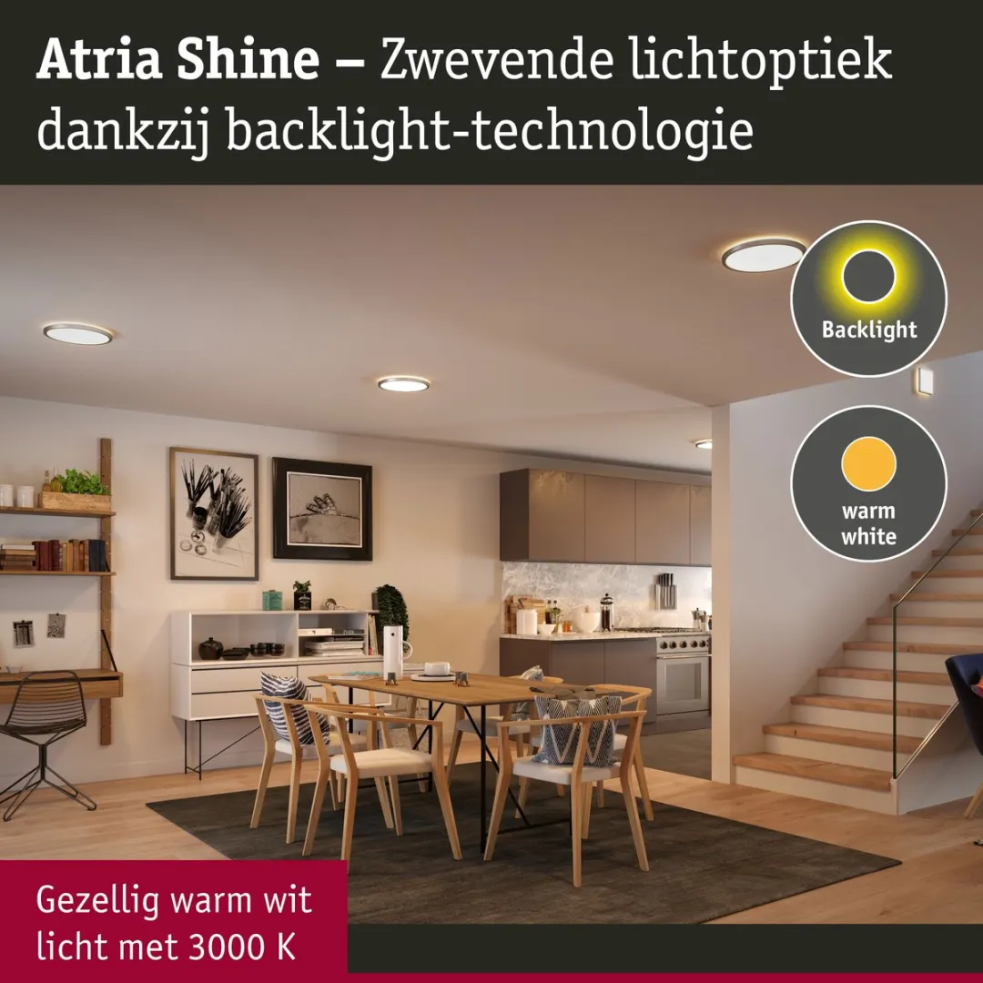 Paulmann LED-paneel Abia rond 30cm 2x22W 2x2200lm - Chroom mat - afbeelding 6 van 6