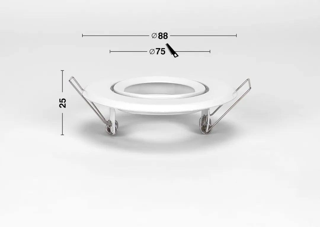 Solistech Inbouw GU10 LED Spot - 2 Stuks - Ø75mm - Wit