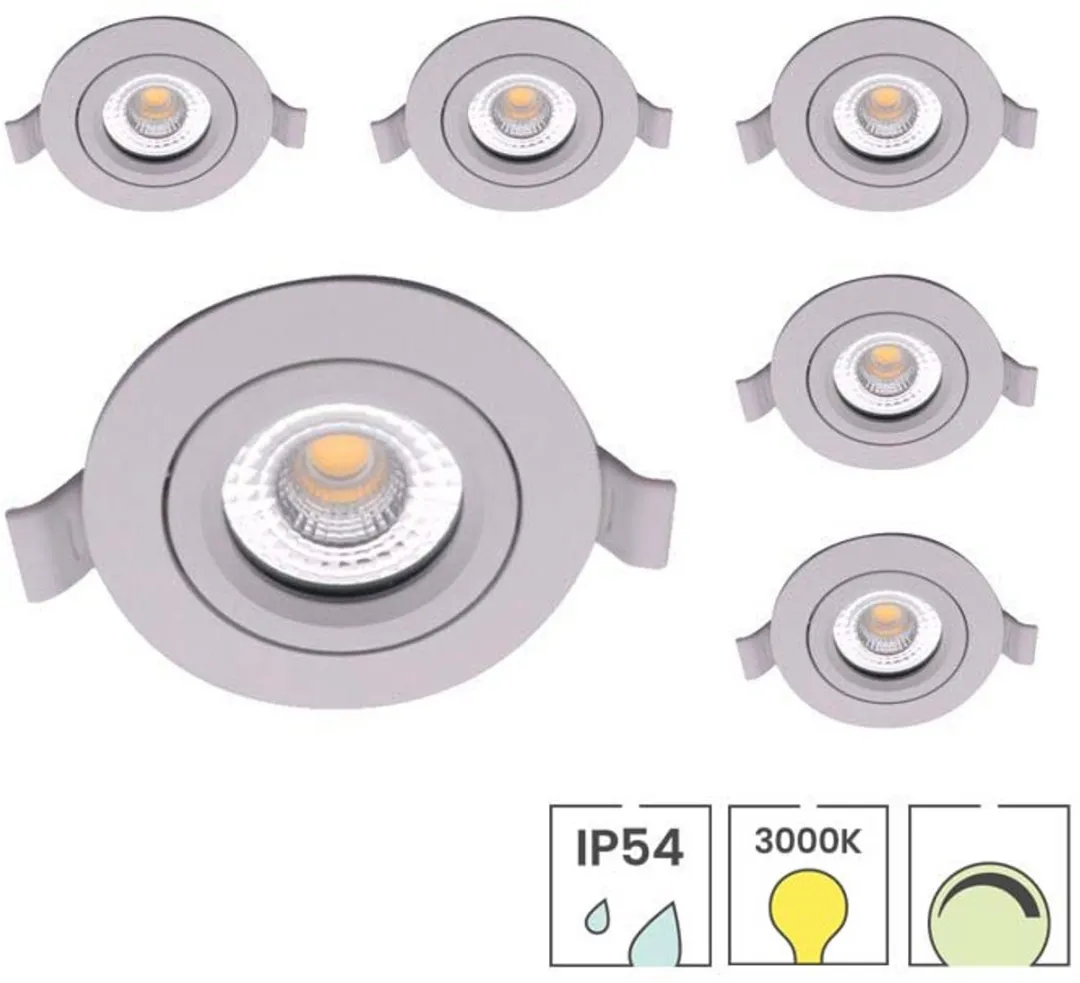 Lybardo Lage Inbouwspots 6-pack 5W - Zwart