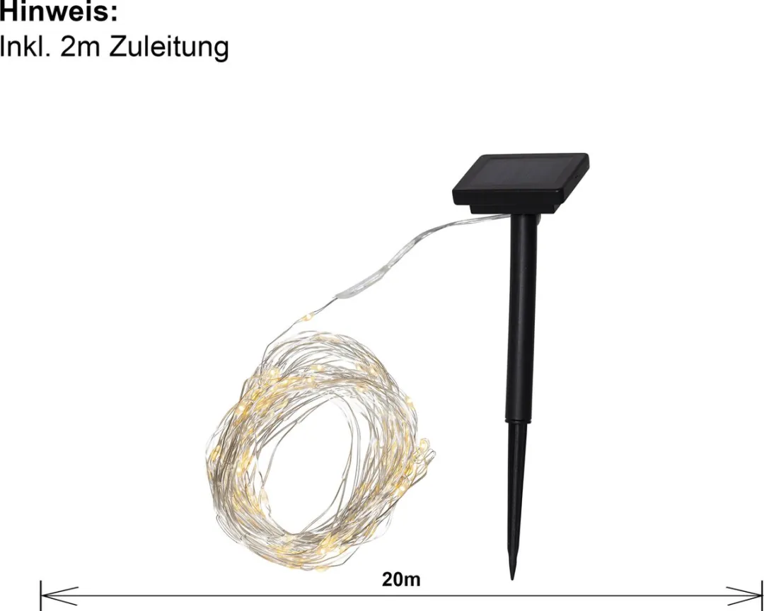 Star Trading Dew Drop Lichtketting - 200 LED Zonne-energie
