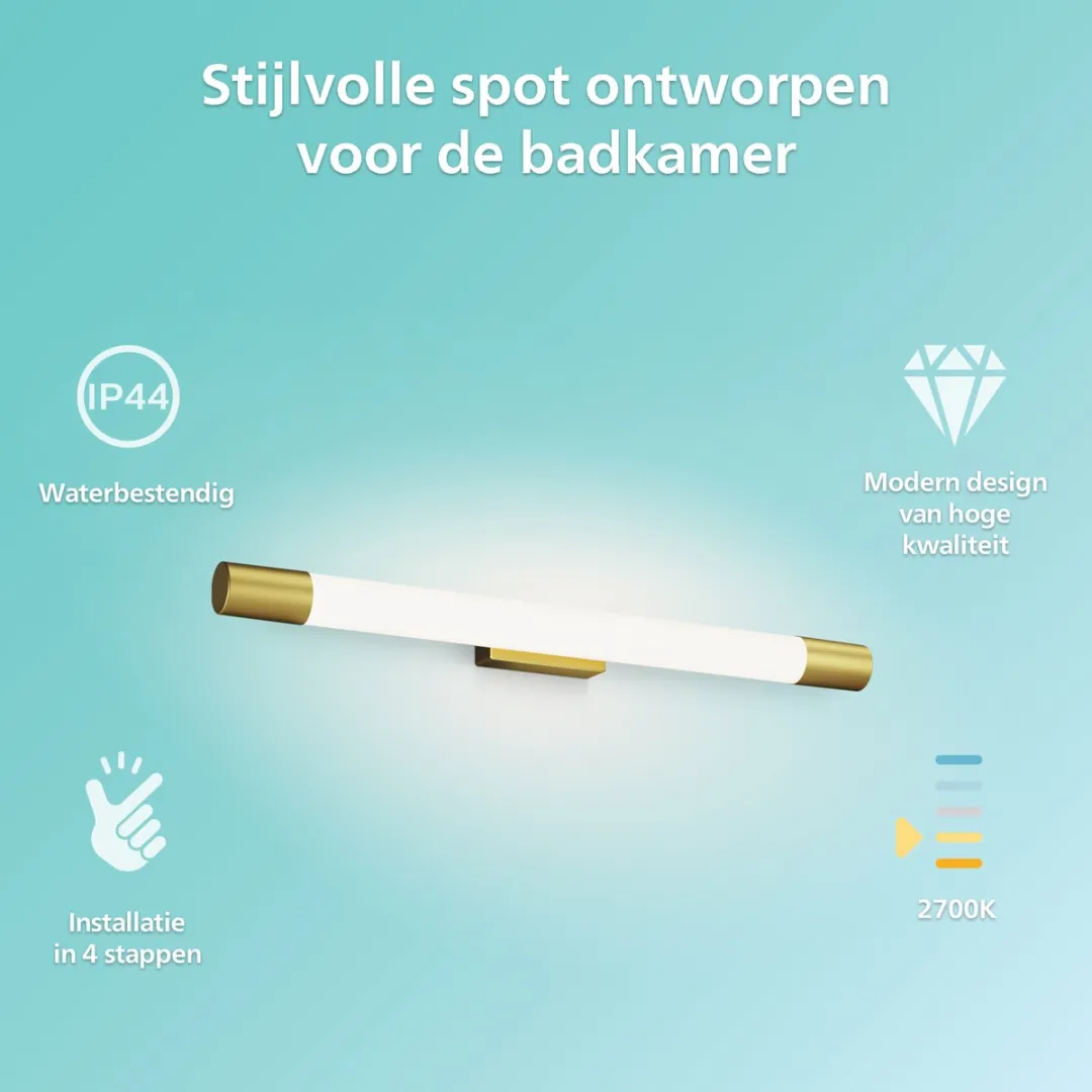 Philips Rover Spiegelverlichting 10W IP44 - Messing