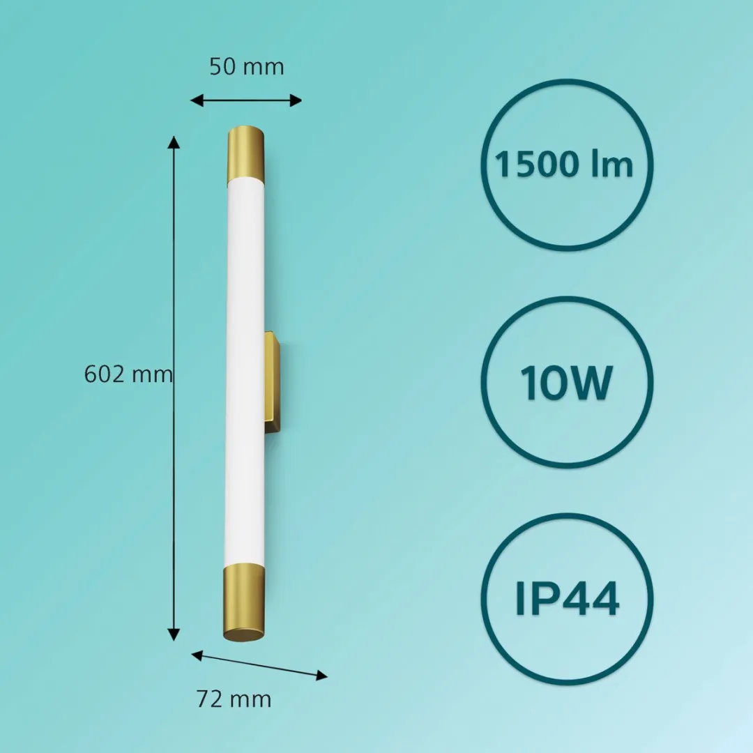 Philips Rover Spiegelverlichting 10W IP44 - Messing