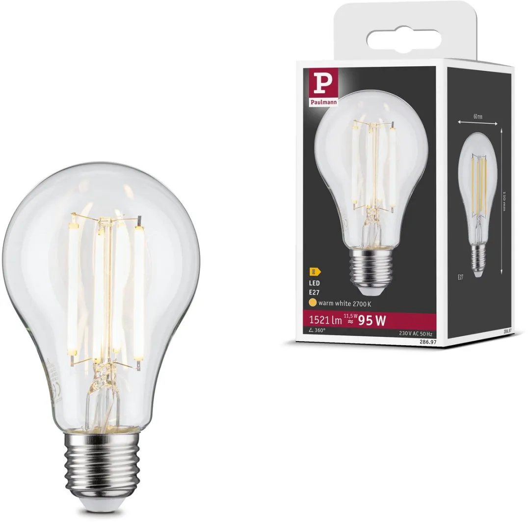 Paulmann Filament LED-gloeilamp E27 11,5W 1521lm Warm wit