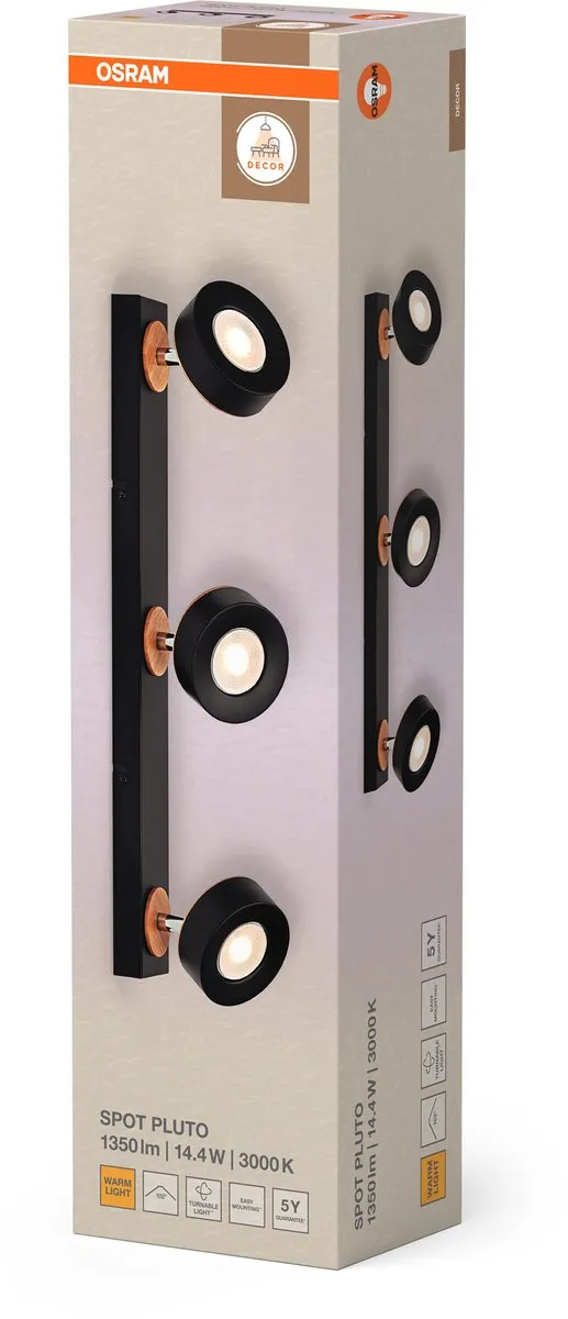 Osram Decor Spot Pluto 14.4W 960lm - Zwart - afbeelding 6 van 6