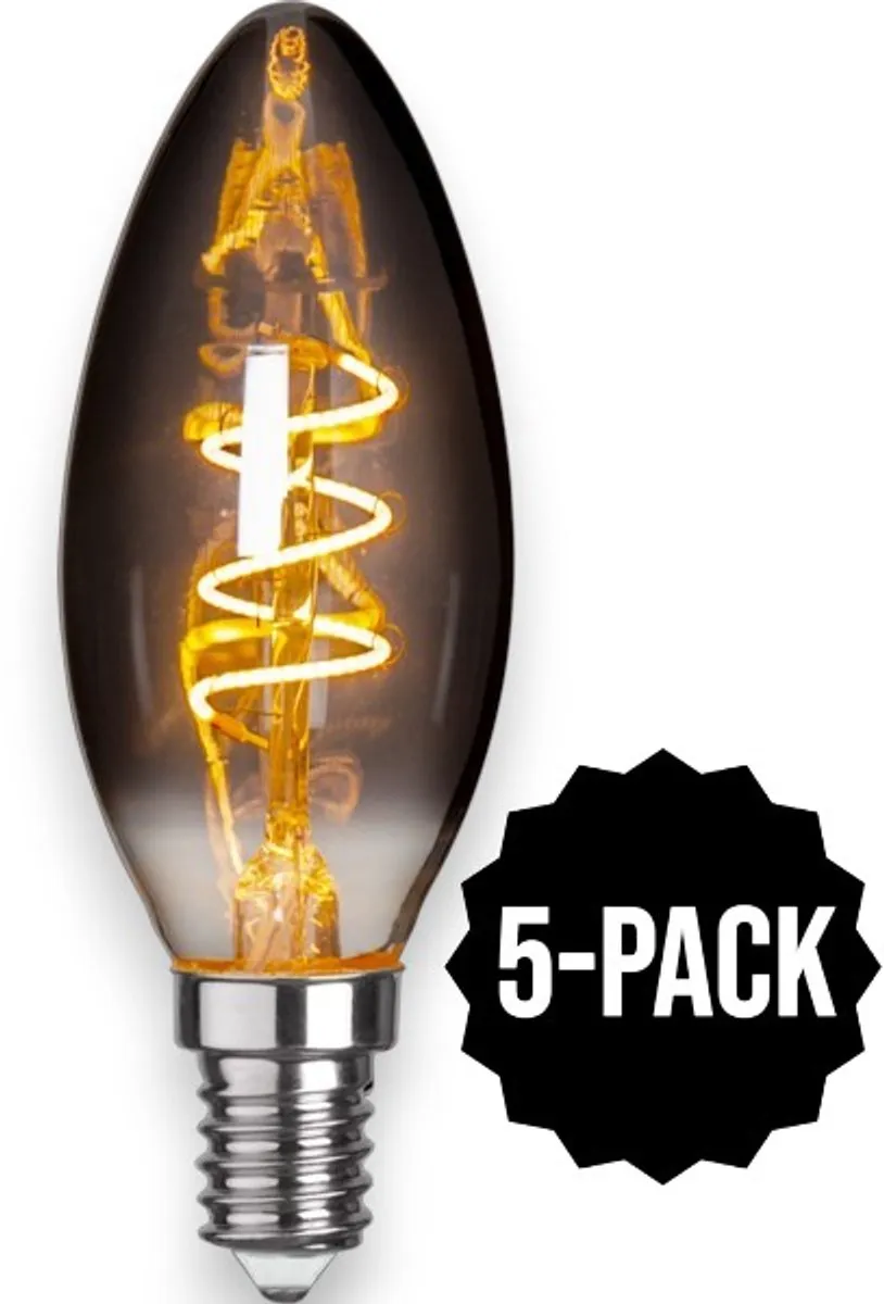 Star Trading Kaarslamp E14 3W Rookglas