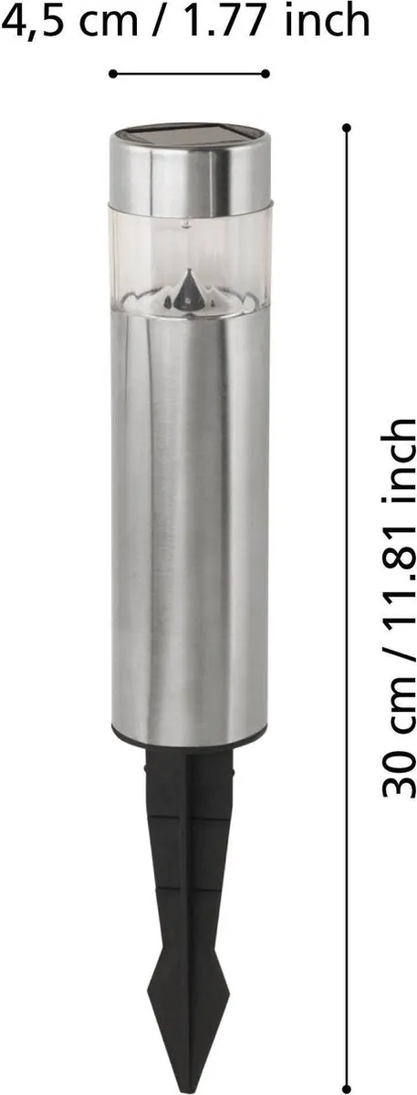 Eglo Zonne Prikspot LED Set - 5 Stuks RVS - afbeelding 6 van 6