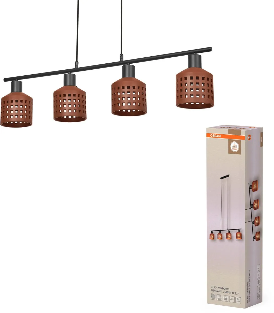 Osram Decor Clay Windows Hanglamp 4xE27 - Bruin