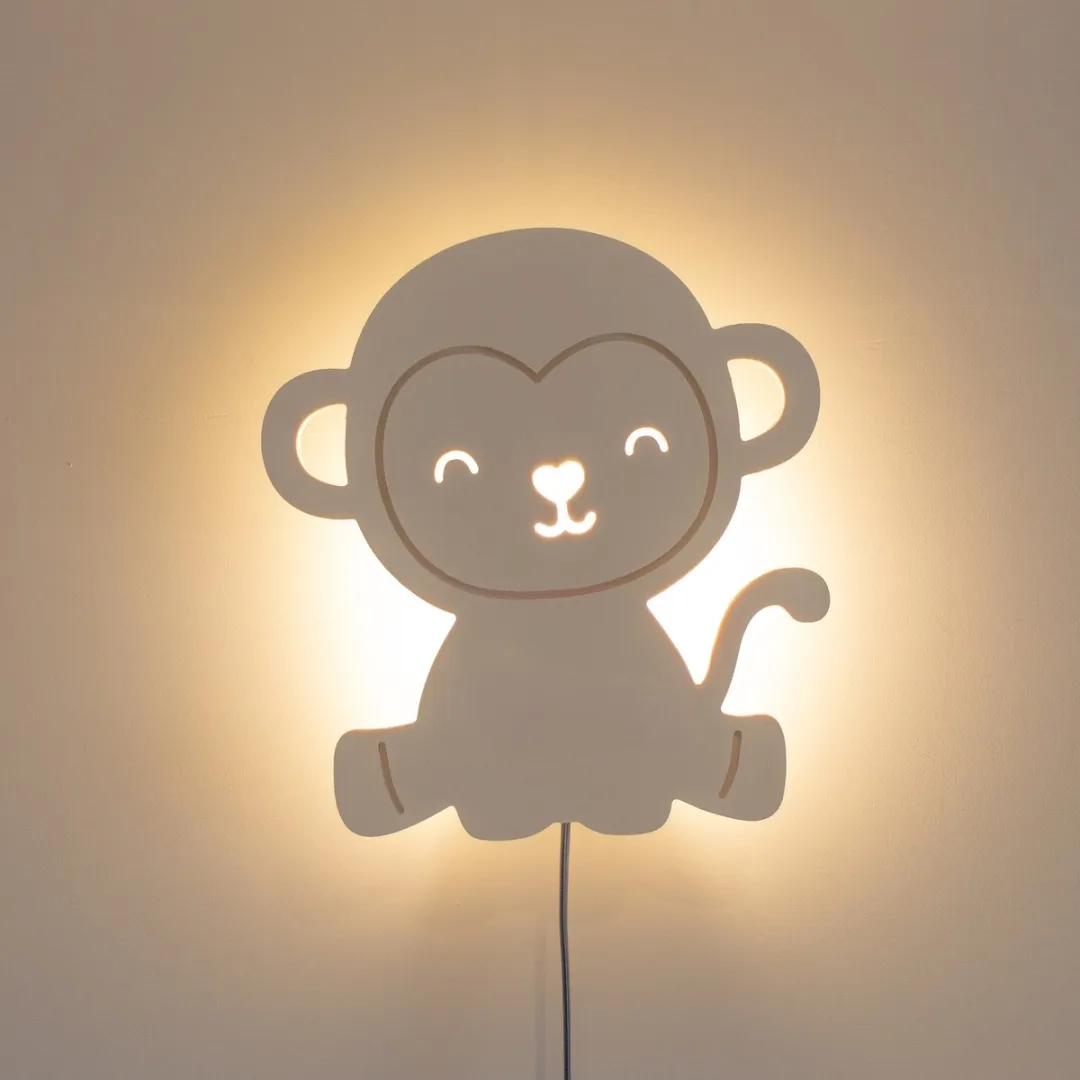 TreeToys Houten Wandlamp Aap
