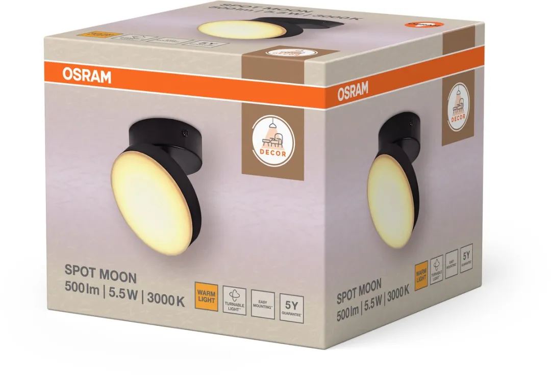 Osram Decor Spot Moon LED Spot - 5,5W 280lm 3000K Zwart