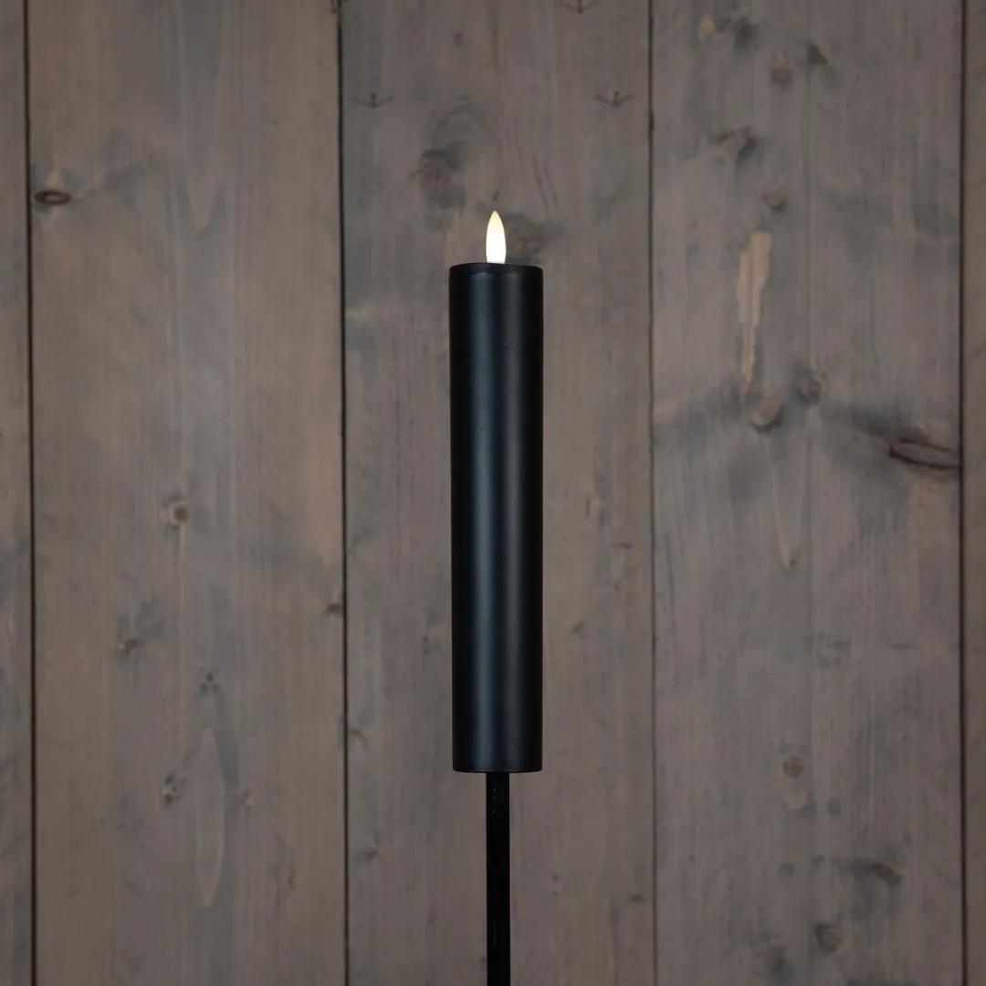 Anna’s Collection Solar Kaars Fakkel 3D - 3 Stuks - Zwart