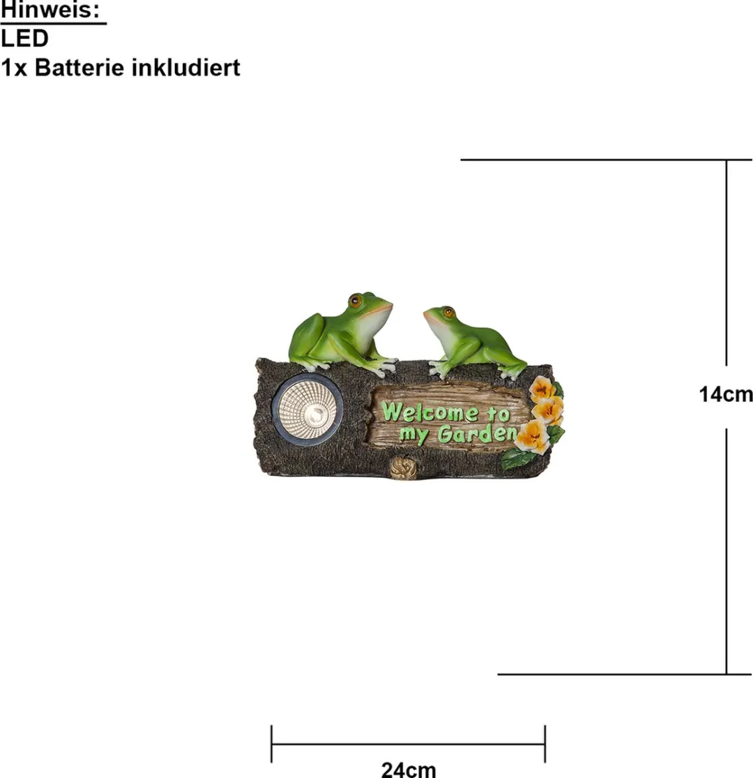 Star Trading Solar Frogy LED Tuinlicht - Warm wit - 24cm