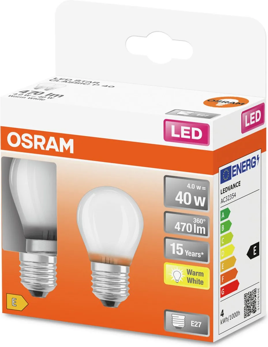 Osram 2X E27 LED Lamp 4W 2700K