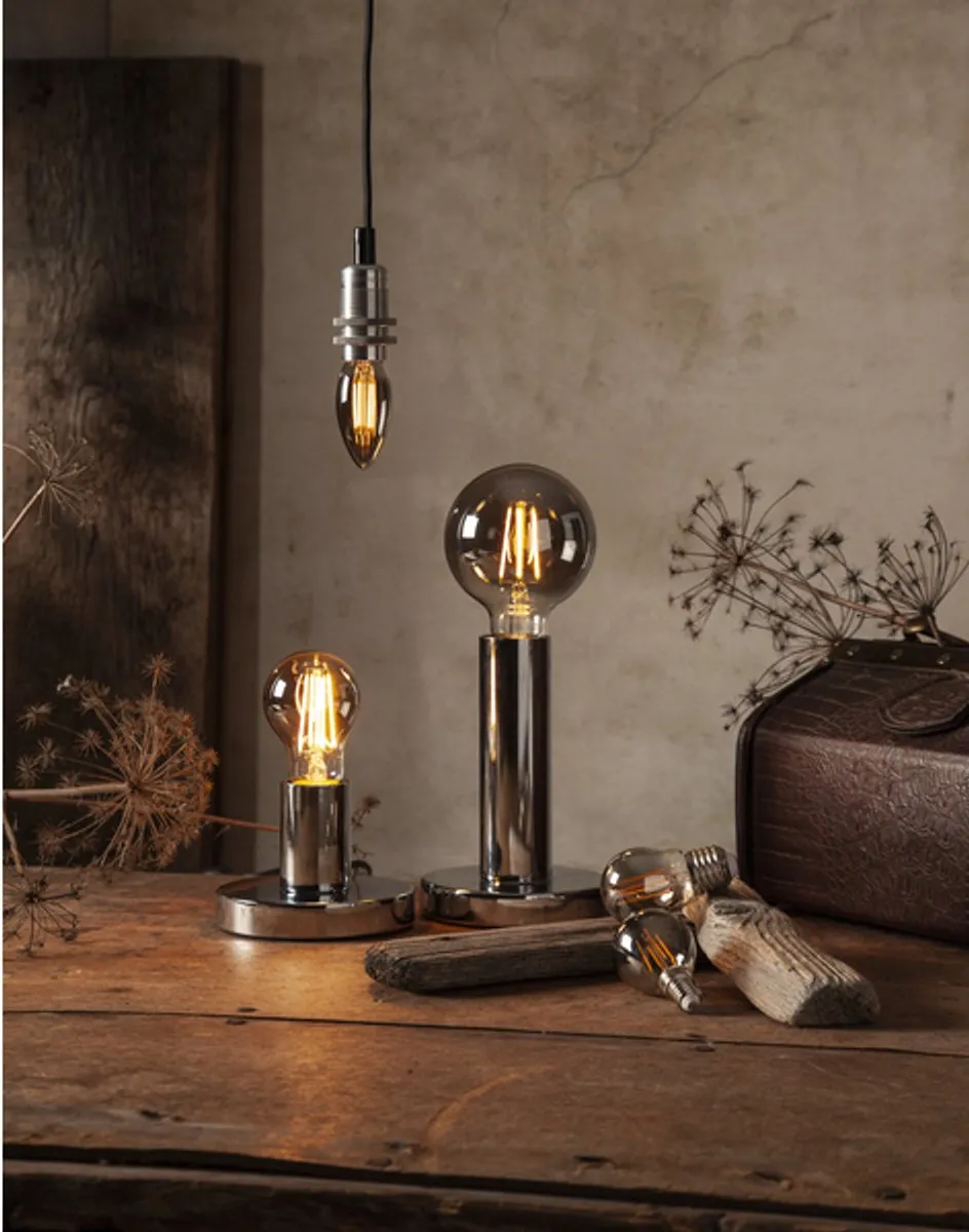 Star Trading Standaard Bol E27 3.9W - Rookglas - Dimbaar