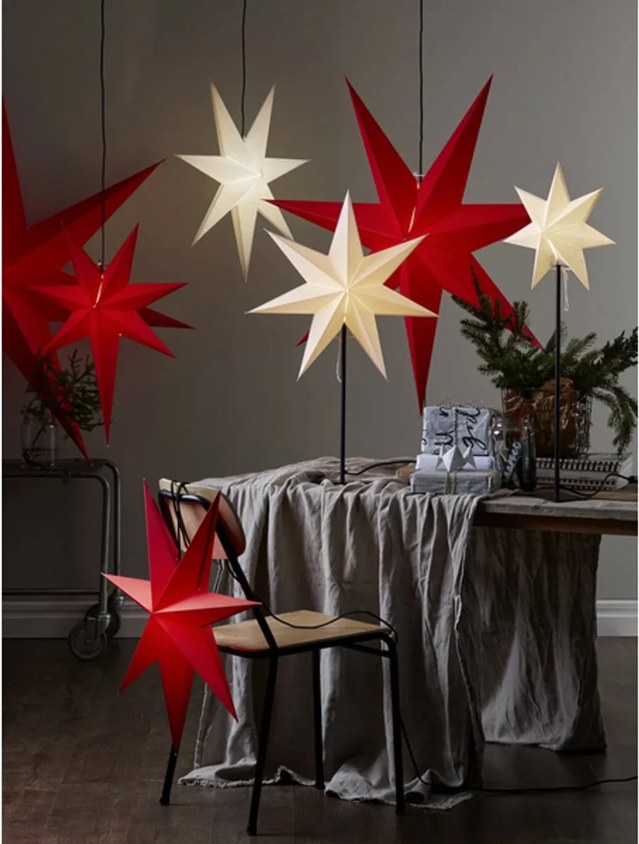 Star Trading Kerstster Papier 80cm - 1 Lichtpunt Wit
