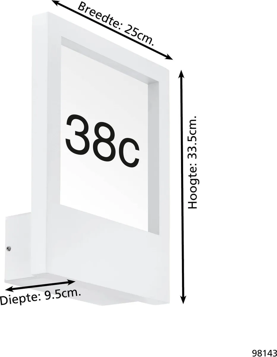 Eglo Monteros Wandlamp E27 IP44 - Wit