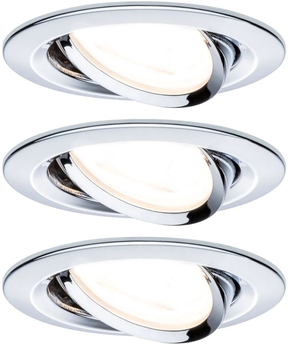 Paulmann Nova LED Inbouwlamp Basisset 3x6,5W 460lm 2700K - Chroom