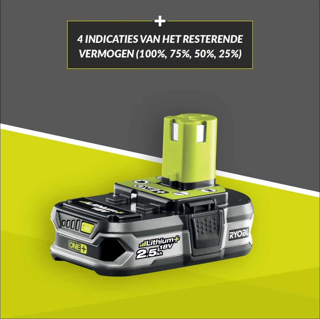 Ryobi One+ RB18L25 Gereedschapsaccu 18V 2.5Ah Li-ion