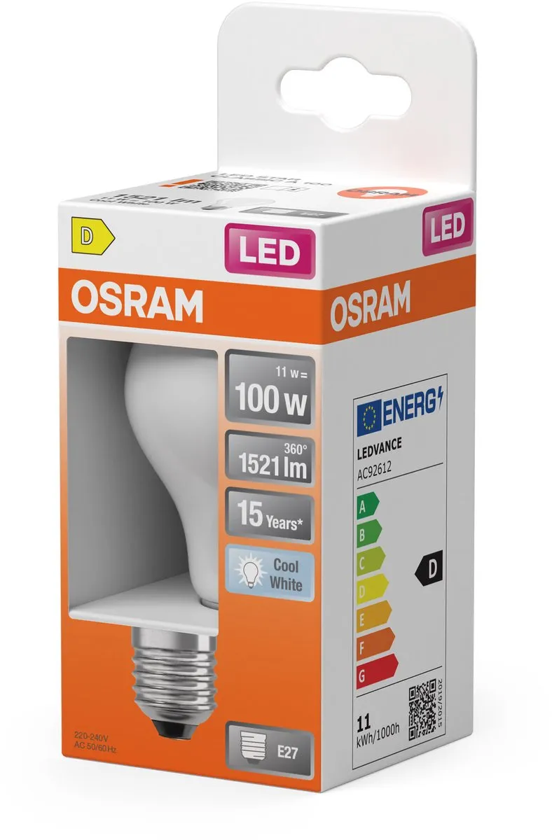 Osram LED-lamp E27 11W Koelwit - 4000K - Helder