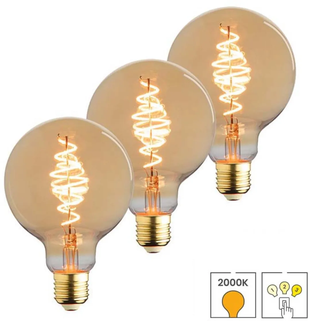 Lybardo E27 LED Lamp 3 Stuks - 3.5W 2000K Warmwit - Amber