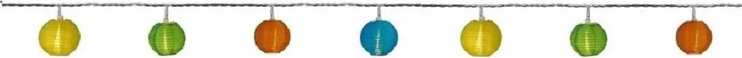 Anna's Collection Solar Feestverlichting Lichtsnoer 2,5m - 10 LED Lampionnen - Multicolor