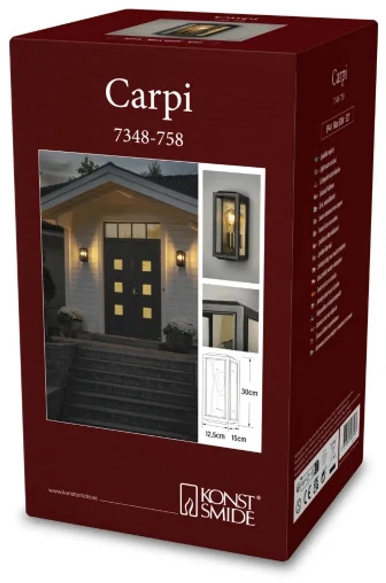 Konstsmide Buiten Wandlamp Carpi GU10 - 35W - Zwart