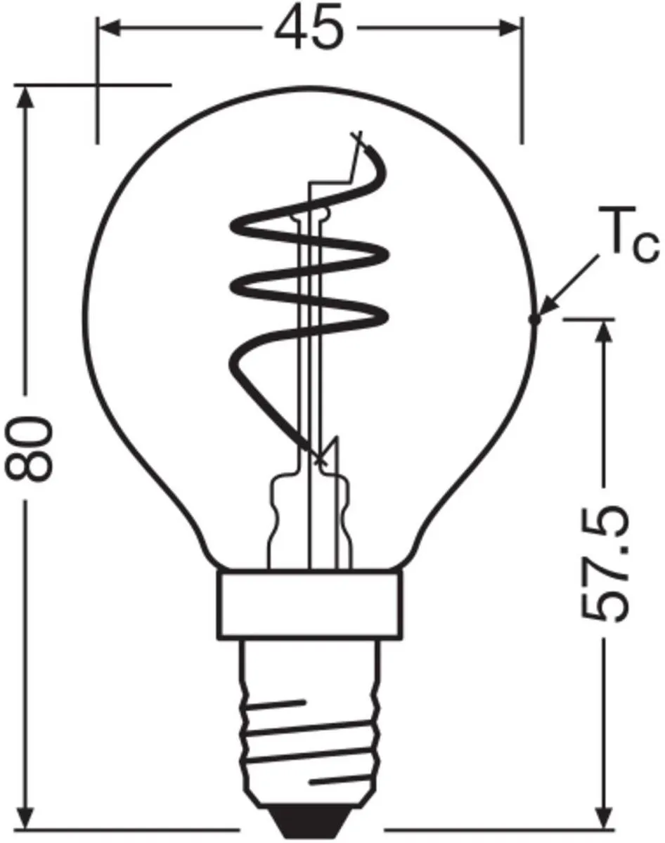 Osram Vintage 1906 LED Classic Slim E14 4.6W - 470lm - Zeer Warm Wit - afbeelding 6 van 6