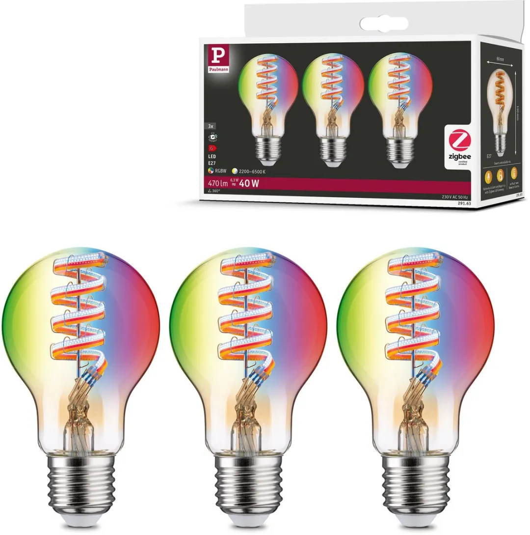 Paulmann Filament LED-gloeilamp E27 RGBW+ 3x470lm