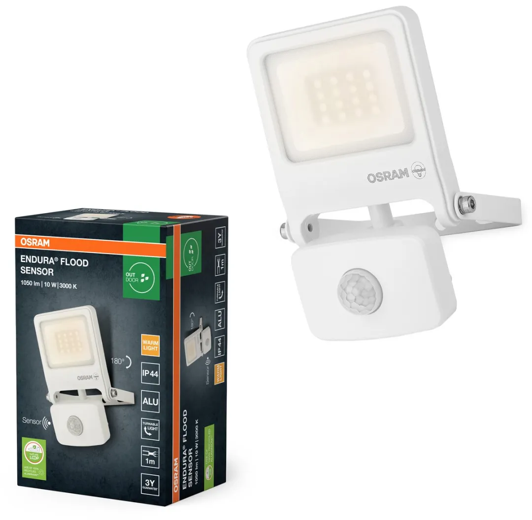Osram Endura Flood PC 10W LED-schijnwerper - 1000 lumen - IR-sensor - Wit